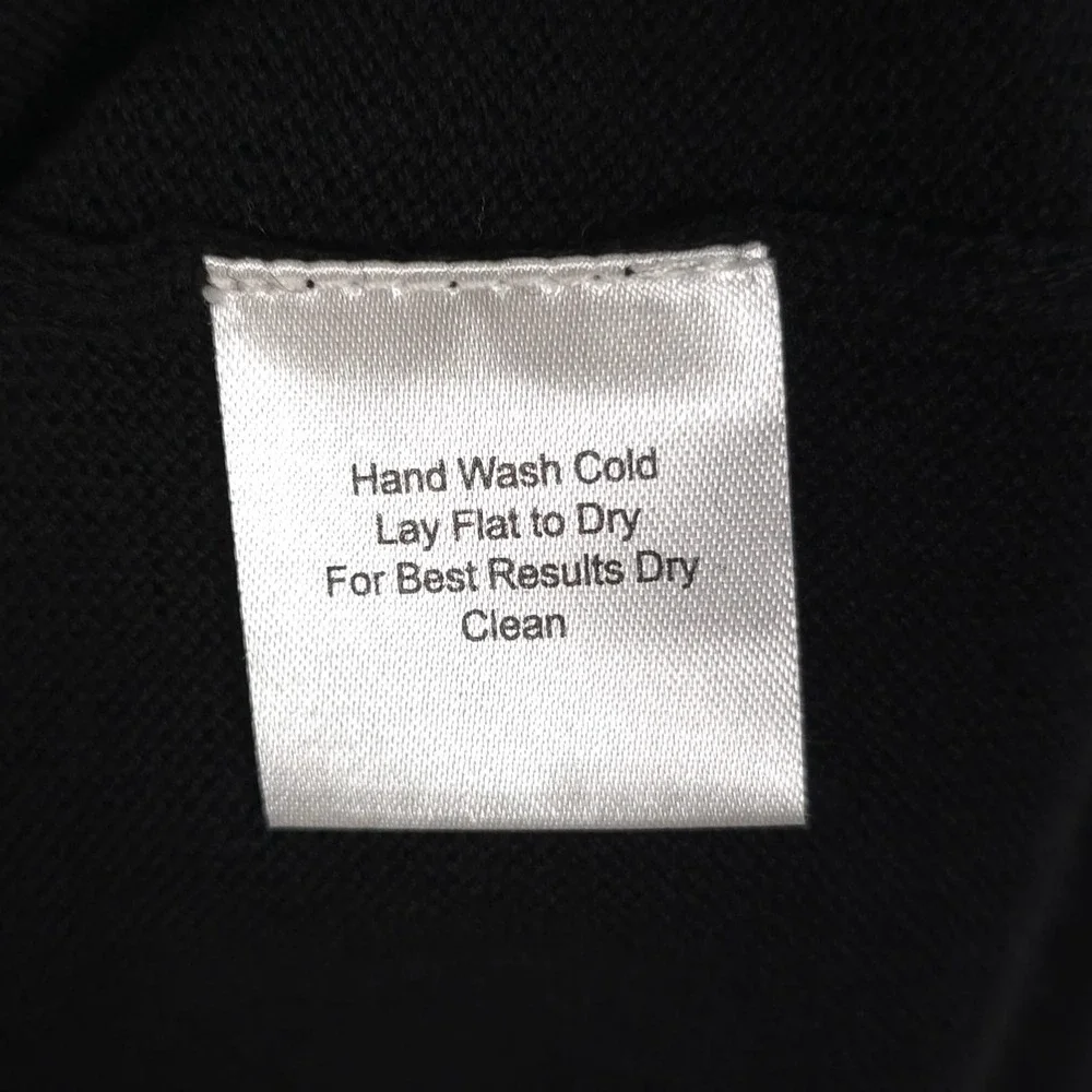 PRONTO UOMO Men's Sweater LARGE Black EXTRA FINE MERINO WOOL V-neck‎ Pullover